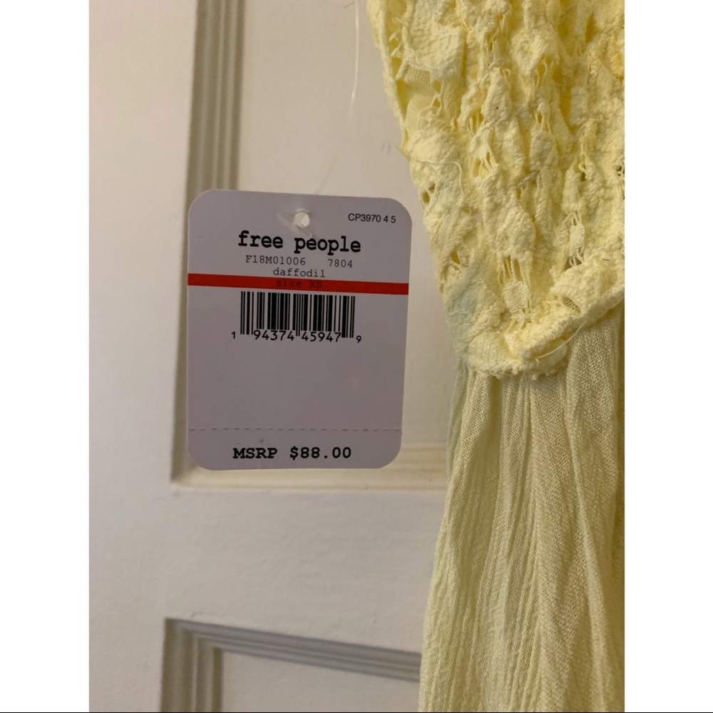 Free People Pale Yellow Flowy Dress - Picture 4 of 5